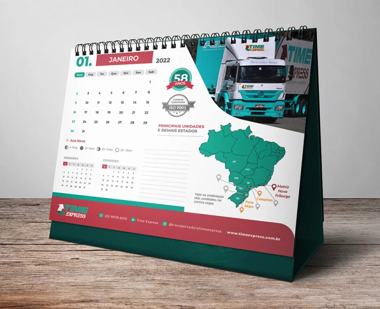 Time Express — Calendário de Mesa